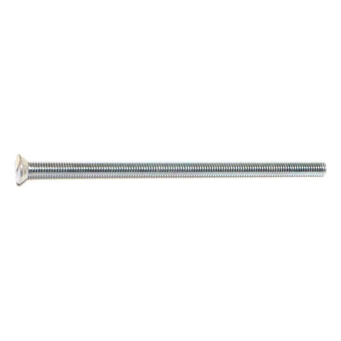 10-32 x 4″ Zinc Plated Steel Fine Thread Slotted Flat Head Machine Screws