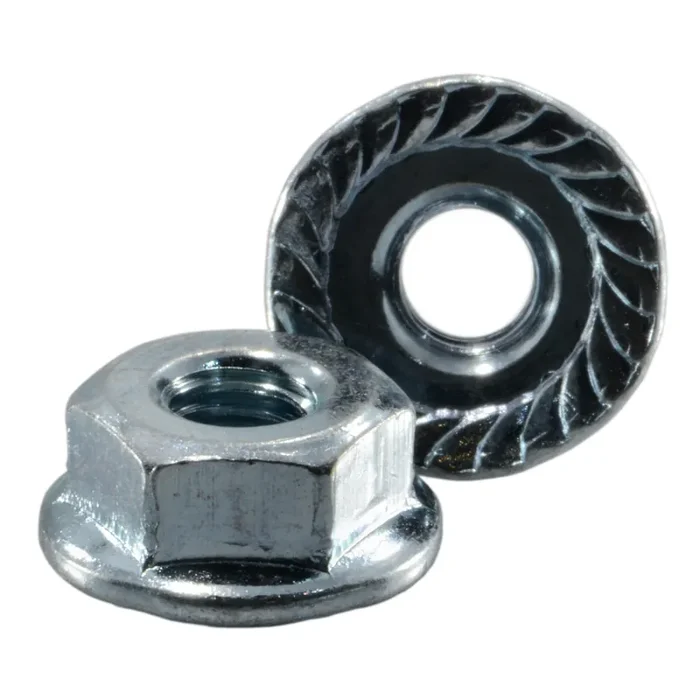 10-32 Zinc Plated Steel Fine Thread Serrated Lock Nuts