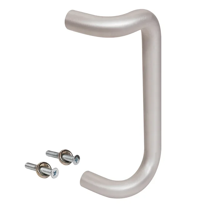 10″ Clear Anodized Solid Offset Pull Handle by C.R. Laurence