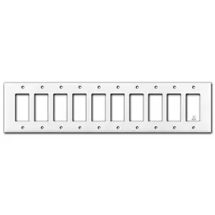 10 Gang Rocker Wall Plate – White