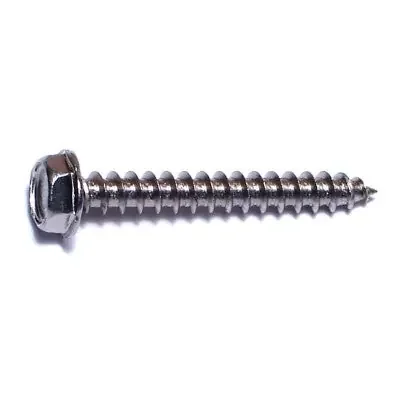 10 x 1-1/2″ 18-8 Stainless Steel Slotted Hex Washer Head Sheet Metal Screws