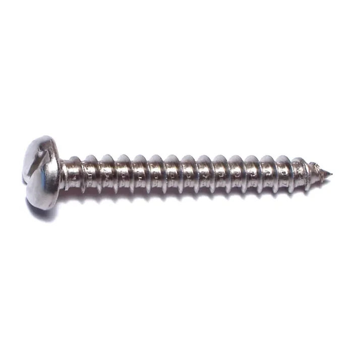 10 x 1-1/2″ 18-8 Stainless Steel Slotted Pan Head Sheet Metal Screws