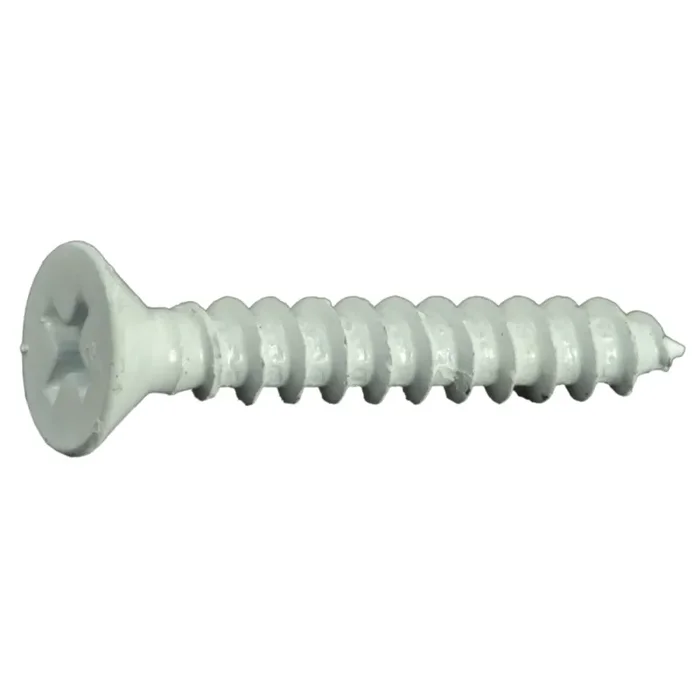 10 x 1-1/4″ White Steel Phillips Flat Head Sheet Metal Screws