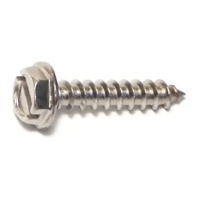 10 x 1″ 18-8 Stainless Steel Slotted Hex Washer Head Sheet Metal Screws