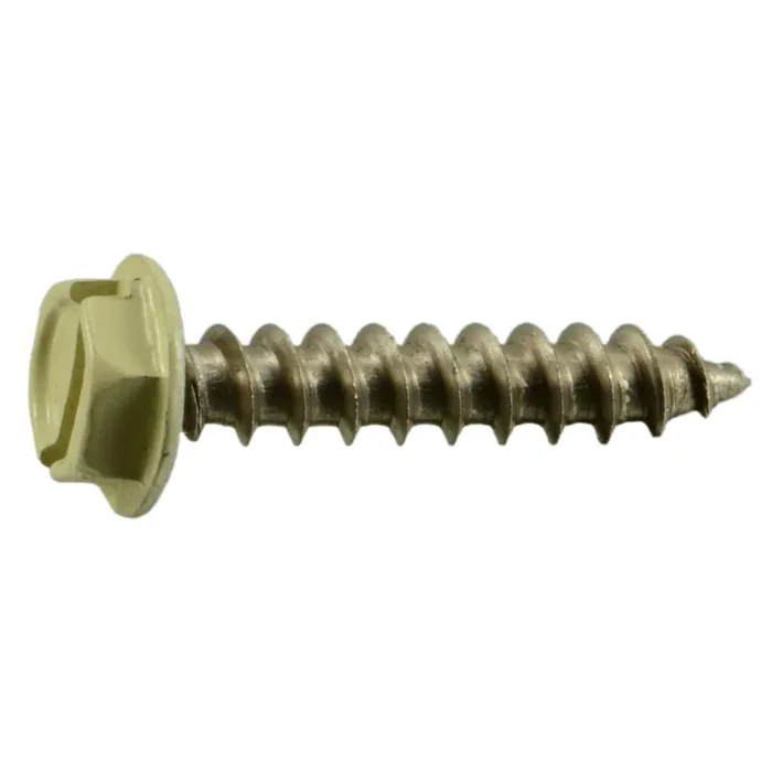 10 x 1″ Beige Painted 18-8 Stainless Steel Hex Washer Head Sheet Metal Screws
