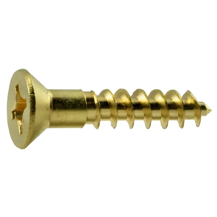 10 x 1″ Brass Phillips Flat Head Wood Screws