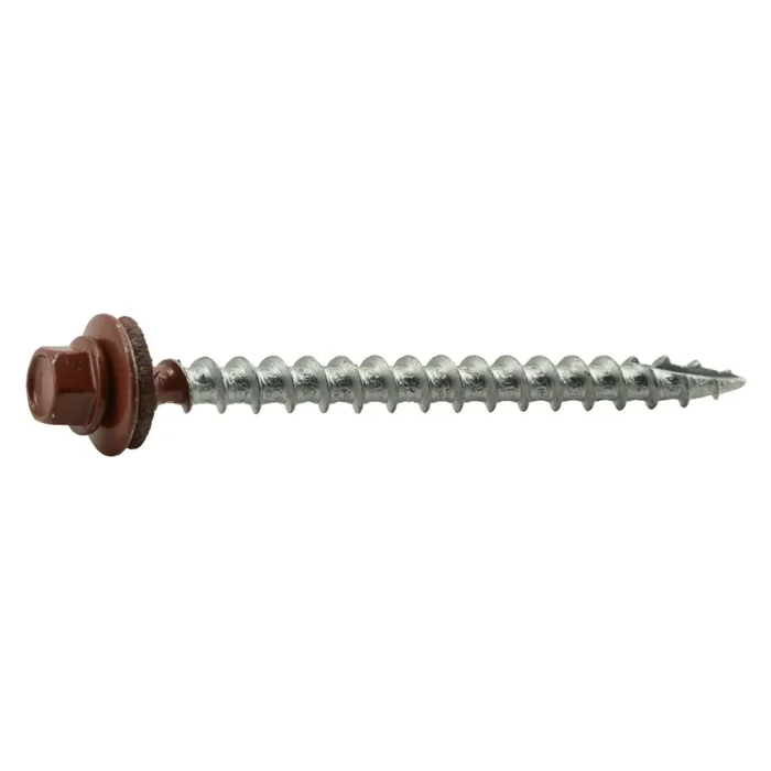 10 x 2-1/2″ Red Painted Steel Hex Washer Head Pole Barn Self-Drilling Screws