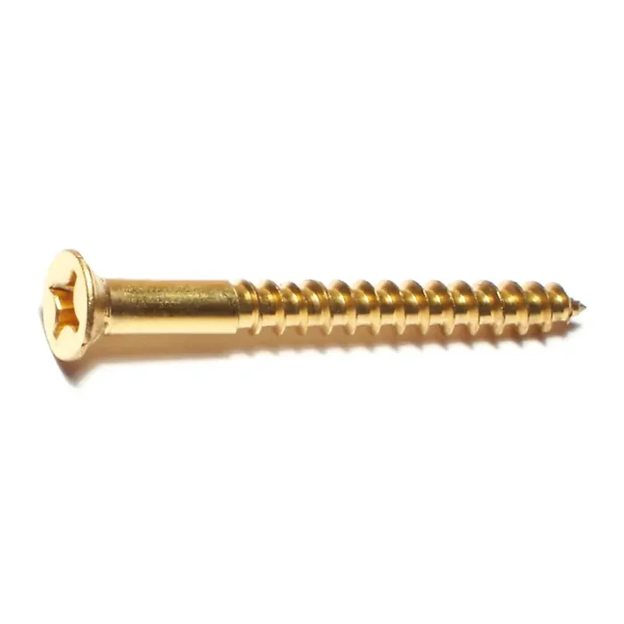 10 x 2″ Brass Phillips Flat Head Wood Screws