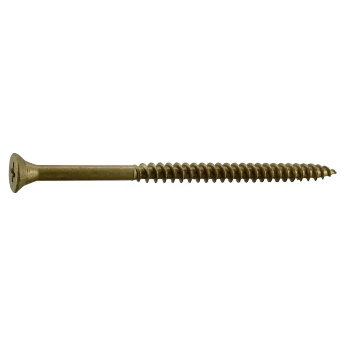 10 x 3-1/2″ Tan Ruspert Coated Steel Phillips Bugle Head Deck Screws