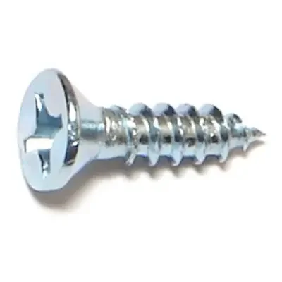 10 x 3/4″ Zinc Plated Steel Phillips Flat Head Wood Screws