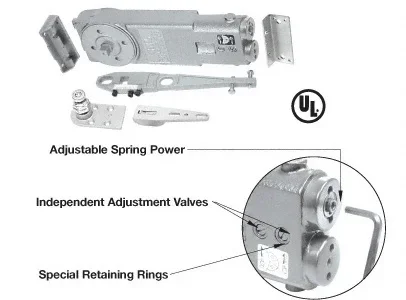 105 No Hold Open Adjustable Spring Power Overhead Concealed Door Closer S-Package by C.R. Laurence