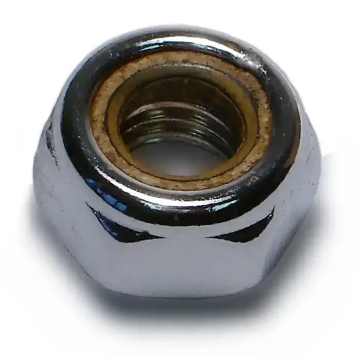 10mm-1.25 Chrome Plated Class 6 Steel Fine Thread Nylon Insert Lock Nuts
