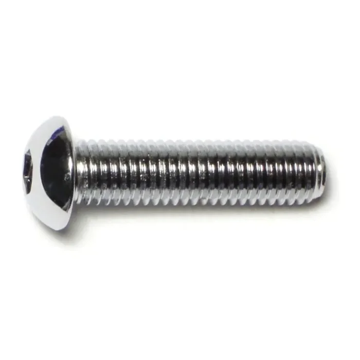 10mm-1.5 x 40mm Chrome Plated Class 10.9 Steel Coarse Thread Button Head Hex Socket Cap Screws