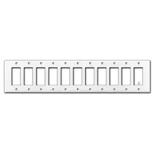11-Gang Decora GFCI Rocker Switch Wall Plate – White