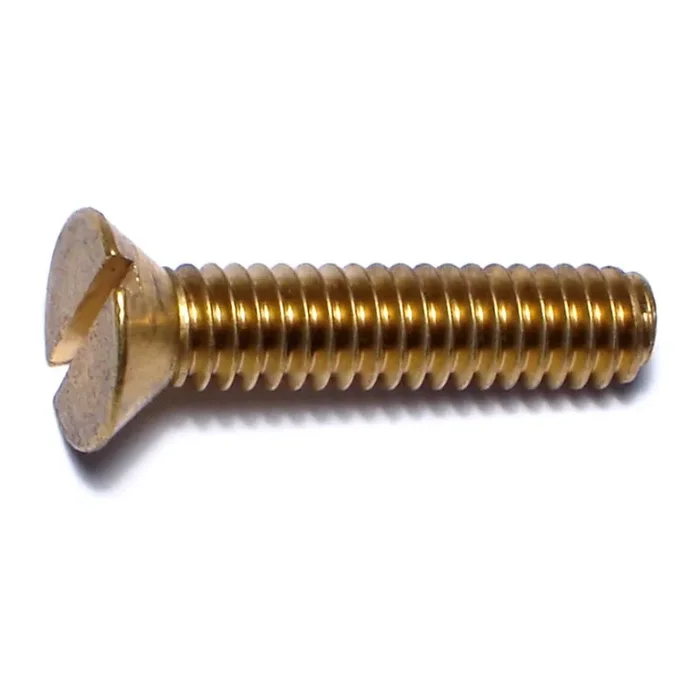 12-24 x 1″ Brass Coarse Thread Slotted Flat Head Machine Screws