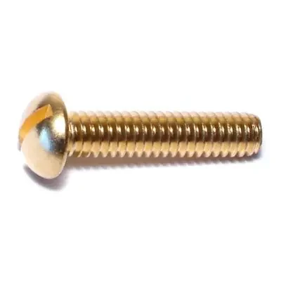 12-24 x 1″ Brass Coarse Thread Slotted Round Head Machine Screws