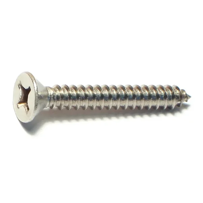 12 x 1-1/2″ 18-8 Stainless Steel Phillips Flat Head Sheet Metal Screws