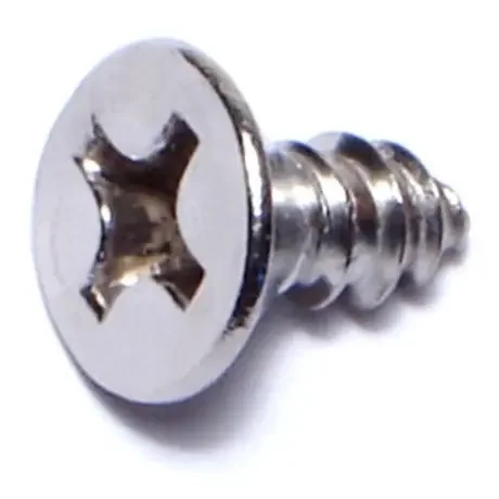 12 x 1/2″ 18-8 Stainless Steel Phillips Flat Head Sheet Metal Screws