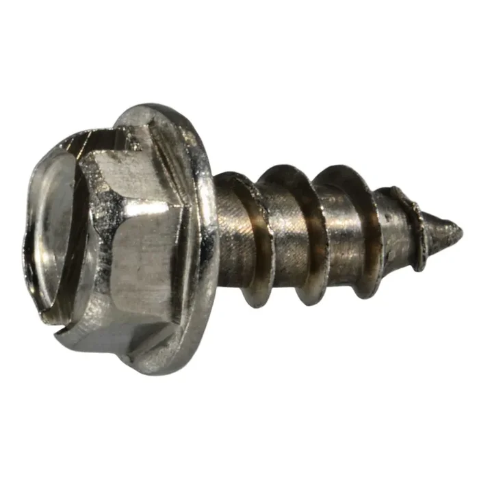 12 x 1/2″ 18-8 Stainless Steel Slotted Hex Washer Head Sheet Metal Screws