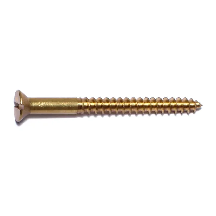 12 x 2-1/2″ Brass Slotted Flat Head Wood Screws