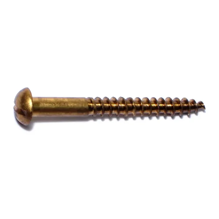12 x 2″ Brass Slotted Round Head Wood Screws