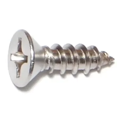 12 x 3/4″ 18-8 Stainless Steel Phillips Flat Head Sheet Metal Screws