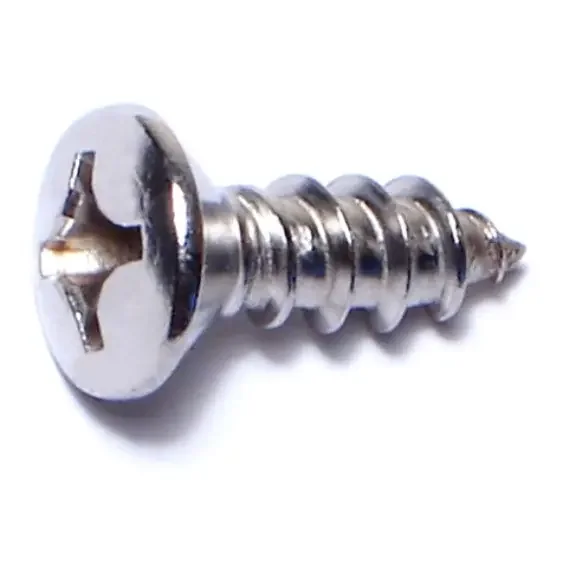 12 x 5/8″ 18-8 Stainless Steel Phillips Oval Head Sheet Metal Screws