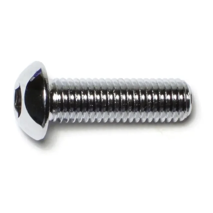 12mm-1.75 x 40mm Chrome Plated Class 10.9 Steel Coarse Thread Button Head Hex Socket Cap Screws