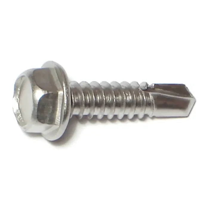 14-14 x 1″ 410 Stainless Steel Hex Washer Head Self-Drilling Screws