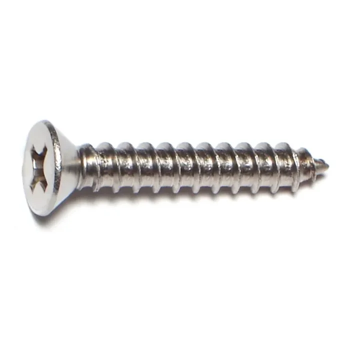 14 x 1-1/2″ 18-8 Stainless Steel Phillips Flat Head Sheet Metal Screws