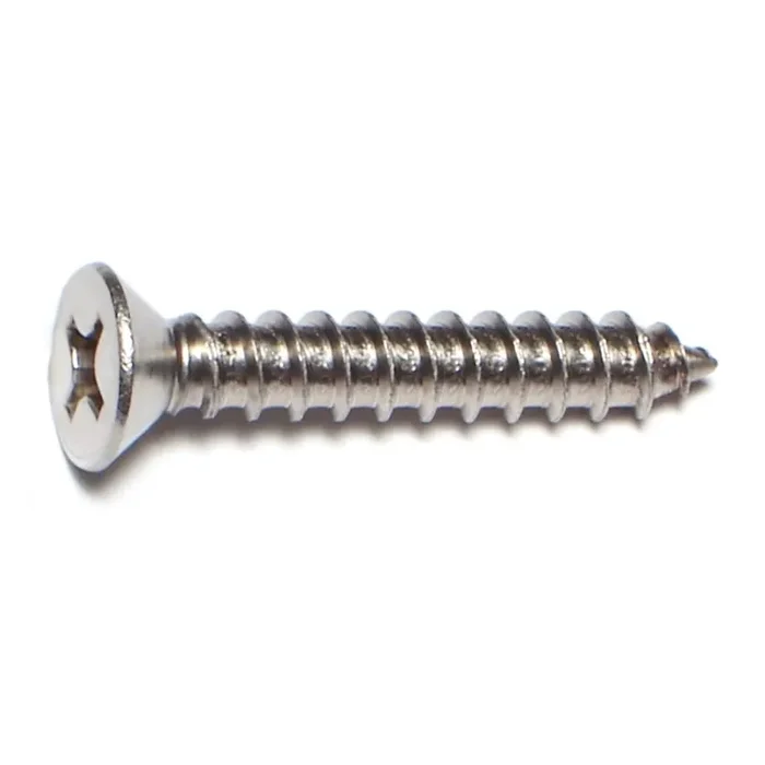 14 x 1-1/2″ 18-8 Stainless Steel Phillips Flat Head Sheet Metal Screws