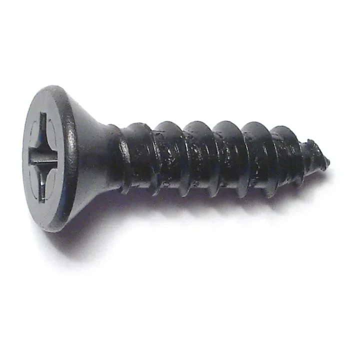 14 x 1″ Black Steel Phillips Flat Head Sheet Metal Screws