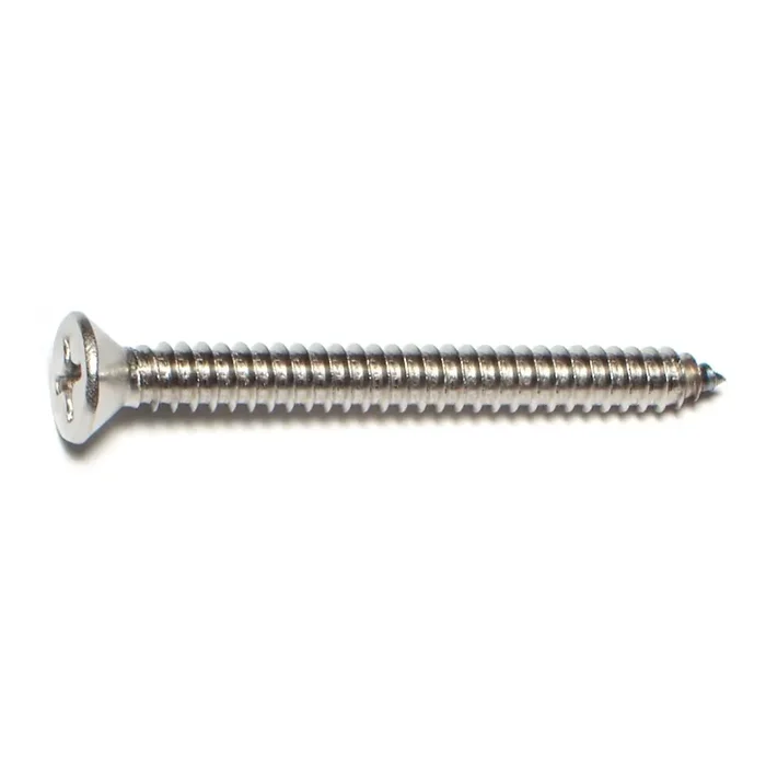 14 x 2-1/2″ 18-8 Stainless Steel Phillips Flat Head Sheet Metal Screws
