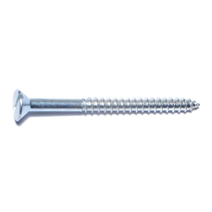 14 x 3″ Zinc Plated Steel Slotted Flat Head Wood Screws