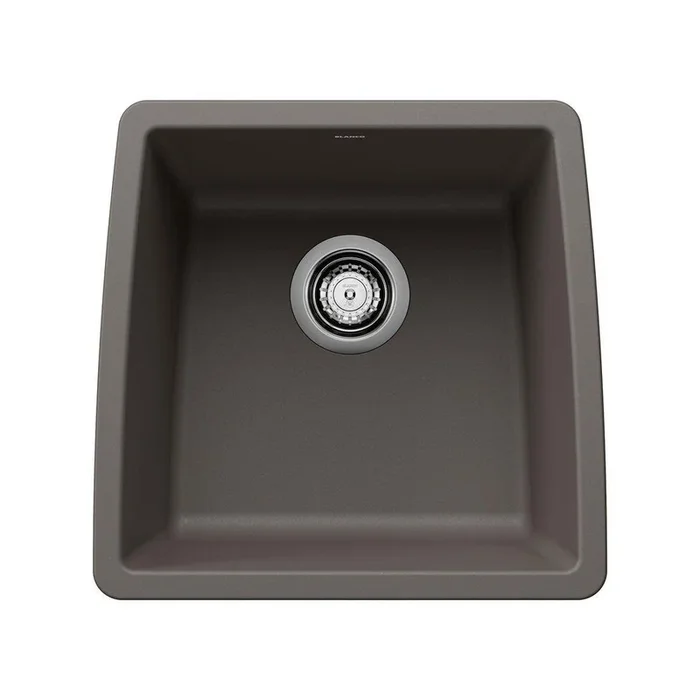 17-1/2 x 17 in. No-Hole Undermount Granite Bar Sink in Volcano Grey – Blanco