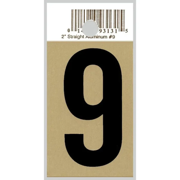 2″ – “9” Straight Black & Gold Numbers