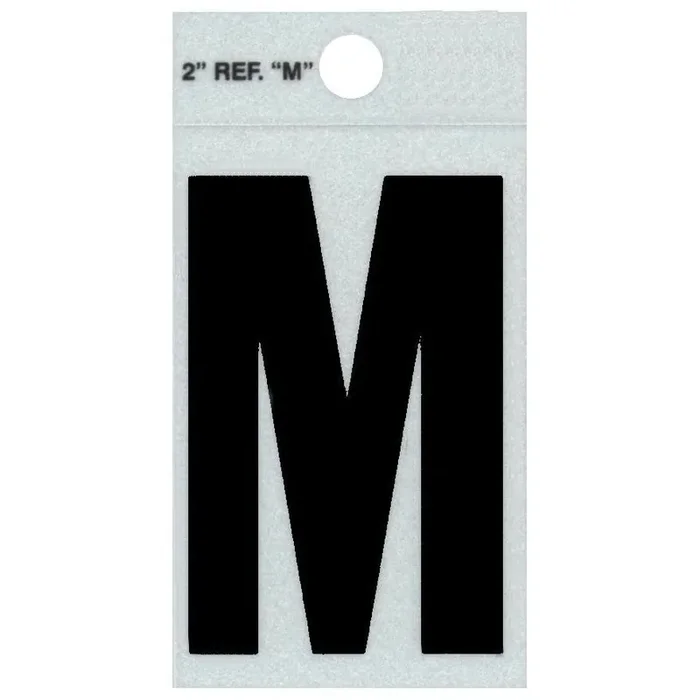 2″ – M Straight Black Reflective Letters