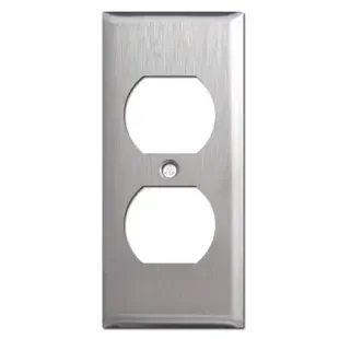 2″ Narrow Duplex Outlet Covers – Spec Grade Stainless Steel