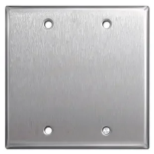 2 Blank Wall Plate Cover – Satin Stainless Steel