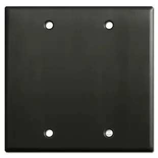 2 Blank Wall Switch Plate Cover – Dark Bronze