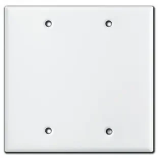 2 Blank Wall Switch Plate Covers – White
