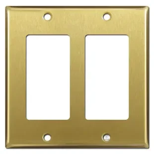 2 Decora Rocker Wall Plates – Satin Brass