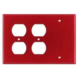 2 Duplex Receptacle 1 Blank 3-Gang Wall Plate Cover – Red
