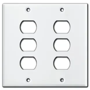 2 Gang 3 Despard Switch Plate Covers for 6 Despard Switches – White