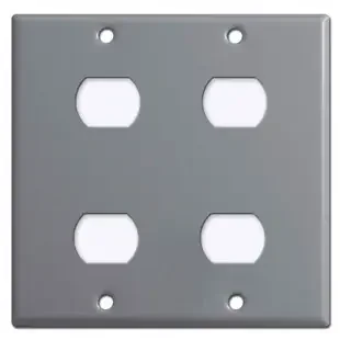 2-Gang 4-Despard Stacked Light Switch Plate – Gray