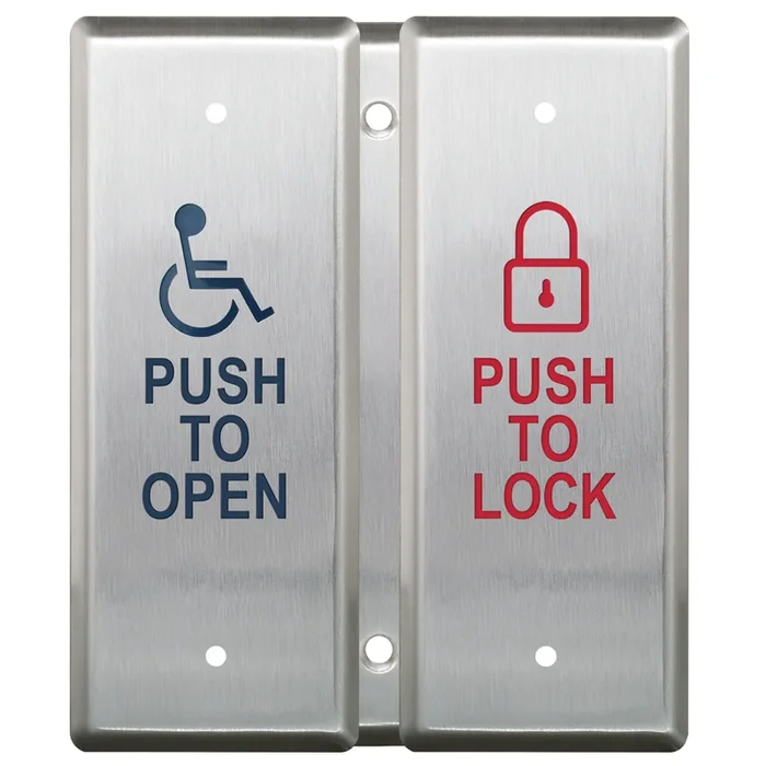 2 Gang Combo Push Plate Switches WC – Camden Door Controls