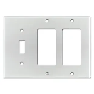 2 GFCI 1 Toggle Wall Plate – Brushed Aluminum