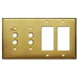 2 Push Button 2 Decora Light Switch Plate – Raw Brass