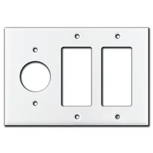 2 Rocker + 1.62″ Round Locking Receptacle Cover – White