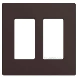 2 Rocker GFCI Screwless Switchplate Lutron – Brown Plastic